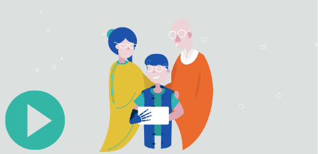 A graphic of a family