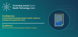 Banner with text naming the guidance - robot assisted benign gynaecological surgery